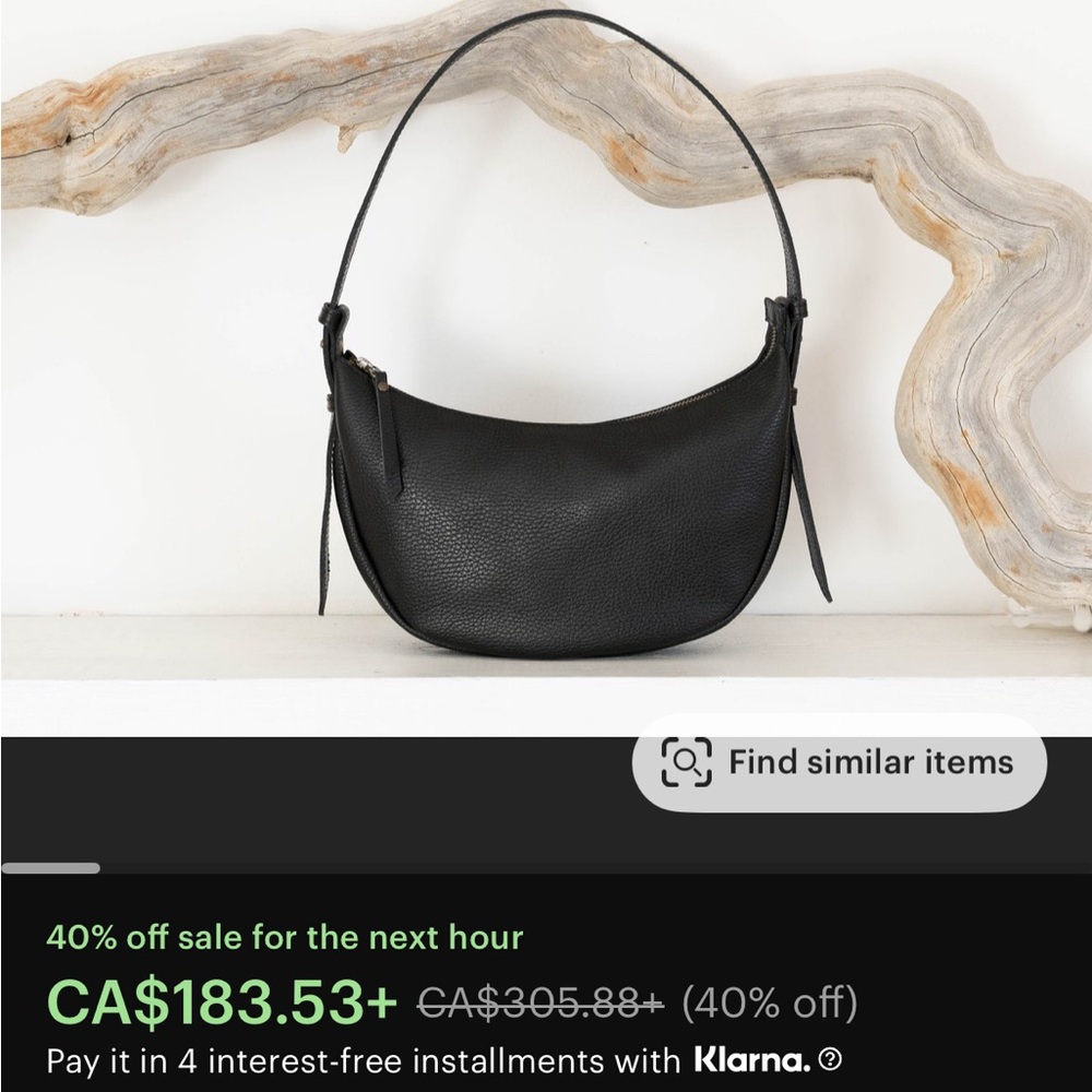 Full Grain Leather Moon Shoulder Bag from Spain
